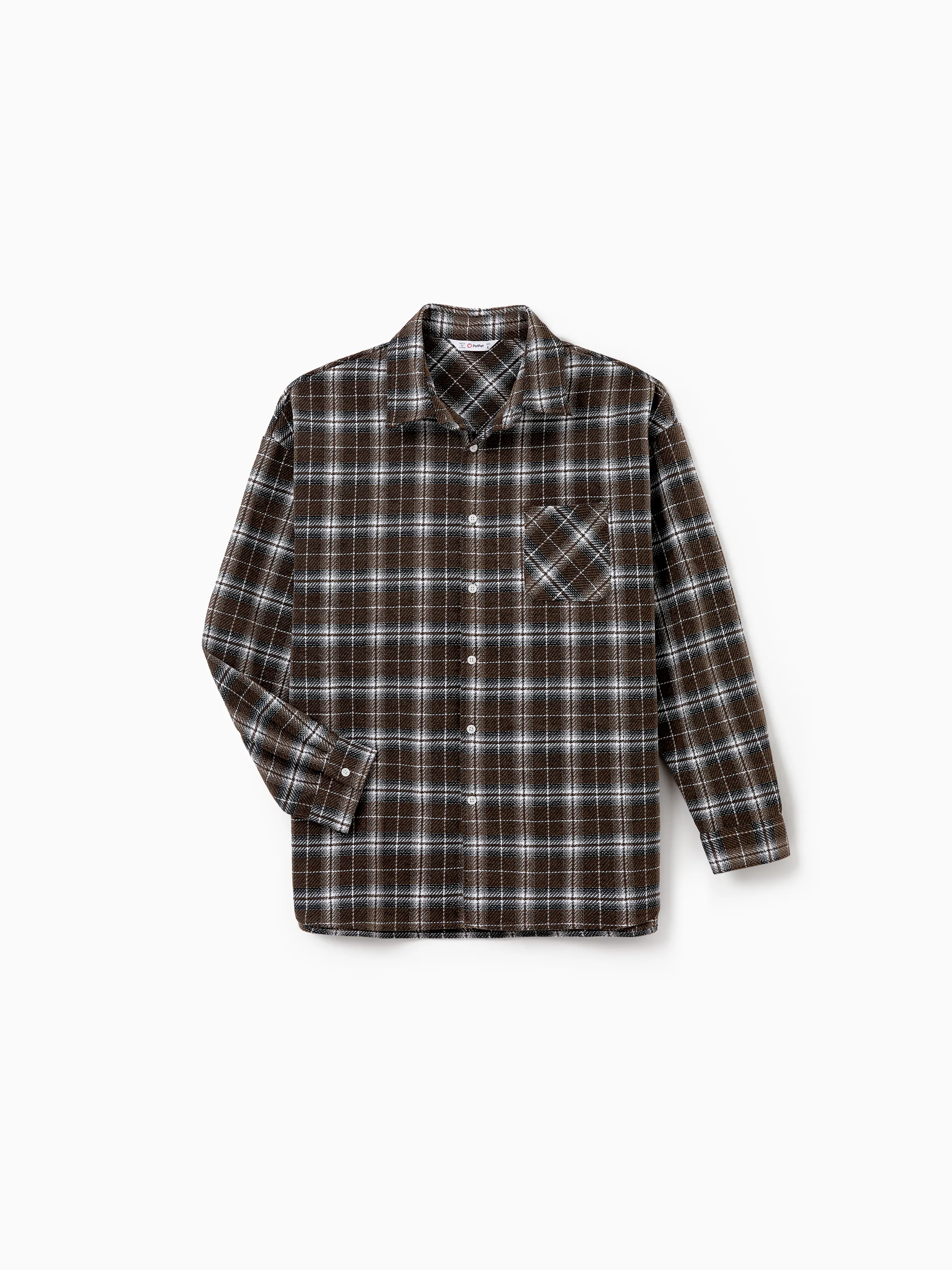 Velvet & Plaid Matching Family Outfits Dad/Son Shirts & Mom/Daughter Velvet Dresses Sets Dark Brown - Image 19